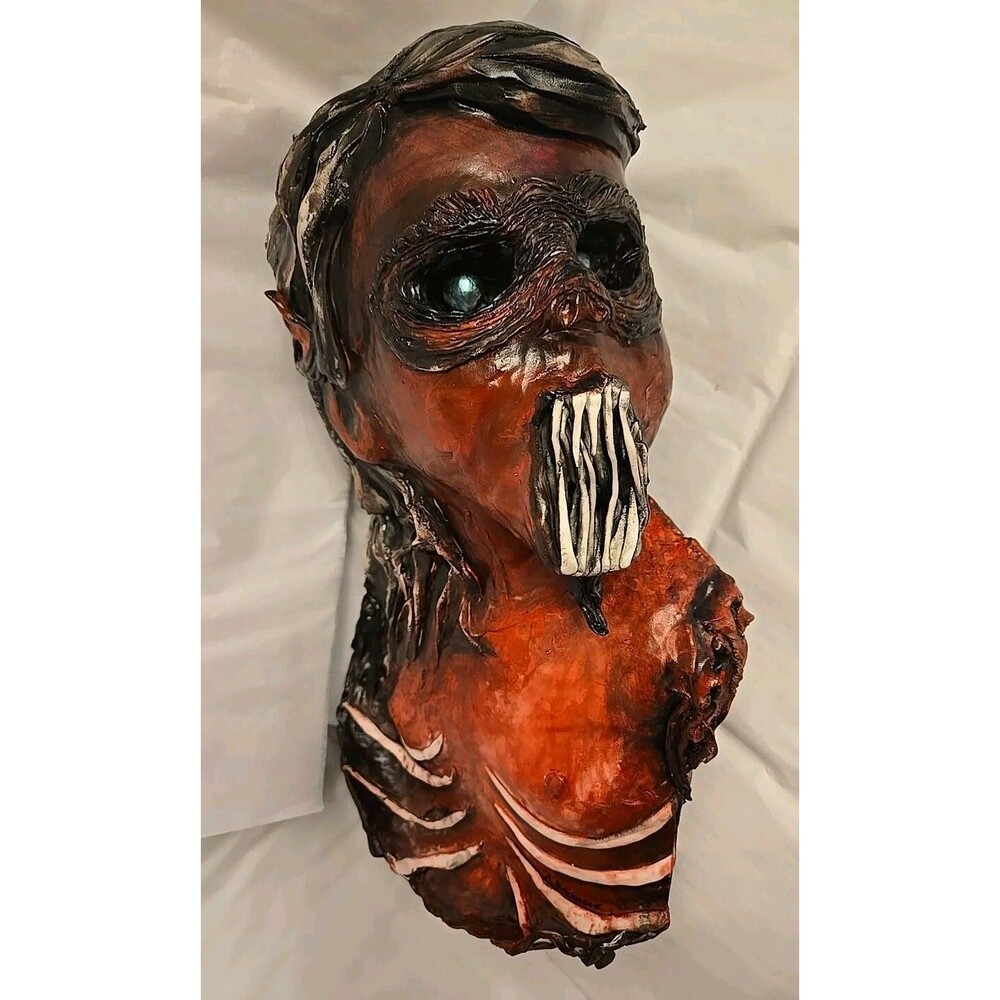 OOAK Oddity Art Handpainted Signed Scary Monster Demon Creature Sculpture Prop